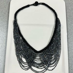 Vtg Festoon Multi Layered Bead Bib Toggle Necklace